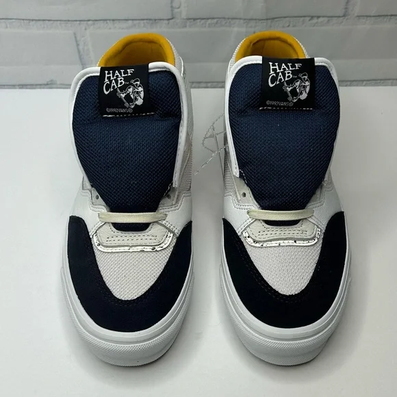 VANS White & Navy OG Half Cab Sneakers size 8 men - Picture 4 of 9